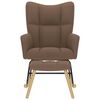 vidaXL Sillón mecedora con taburete tela marrón