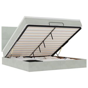 vidaXL Estructura de cama otomana colchones terciopelo gris claro