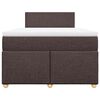 vidaXL Cama box spring con colch&oacute;n tela marr&oacute;n oscuro 120x190 cm