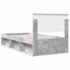 vidaXL Estructura de cama con cabecera Gris concreto 75 x 190 cm