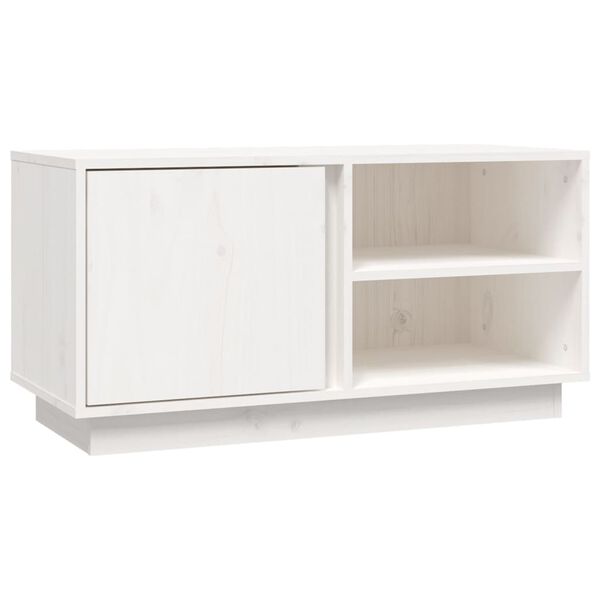vidaXL Mueble de TV madera maciza de pino blanco 80x35x40,5 cm