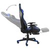 vidaXL Silla gaming giratoria con reposapi&eacute;s PVC azul
