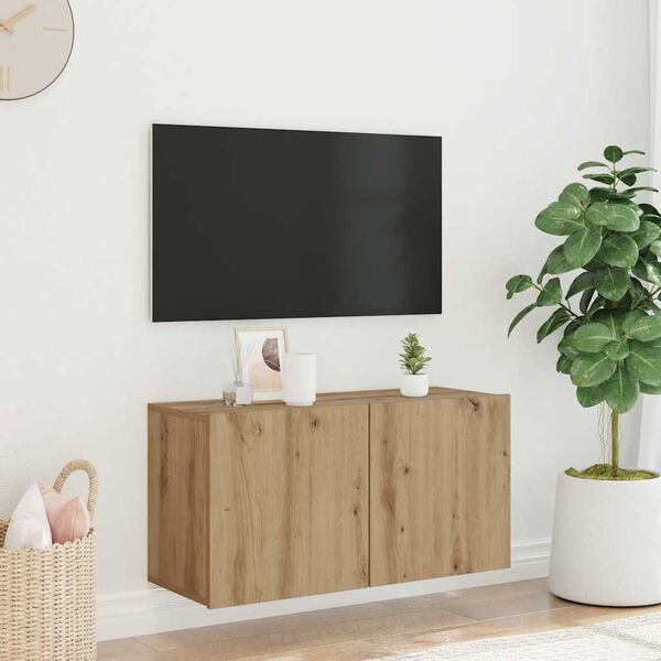 vidaXL Mueble de TV de pared roble artisian 80x30x41 cm