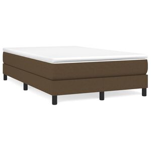 vidaXL Cama box spring con colch&oacute;n tela marr&oacute;n oscuro 120x200 cm
