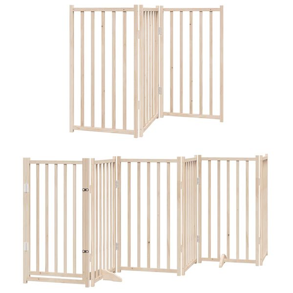 vidaXL Puerta para perros plegable 15 paneles madera de álamo 750 cm