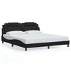 vidaXL Estructura de cama Viana sin colch&oacute;n cuero sint&eacute;tico negro 180x200 cm
