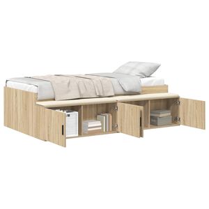 vidaXL Estructura de cama con caj&oacute;n Roble Sonoma 100 x 200 cm