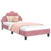 vidaXL Cama para ni&ntilde;os con cabecero Rosa 90 x 200 cm Terciopelo