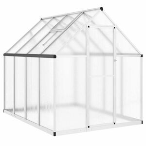 vidaXL Invernadero con marco base aluminio plateado 224x169x195 cm