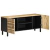 vidaXL Mueble de TV madera maciza de mango rugosa negro 105x33,5x46 cm