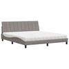 vidaXL Cama con colchón Hanko de tela gris taupe 180x200 cm