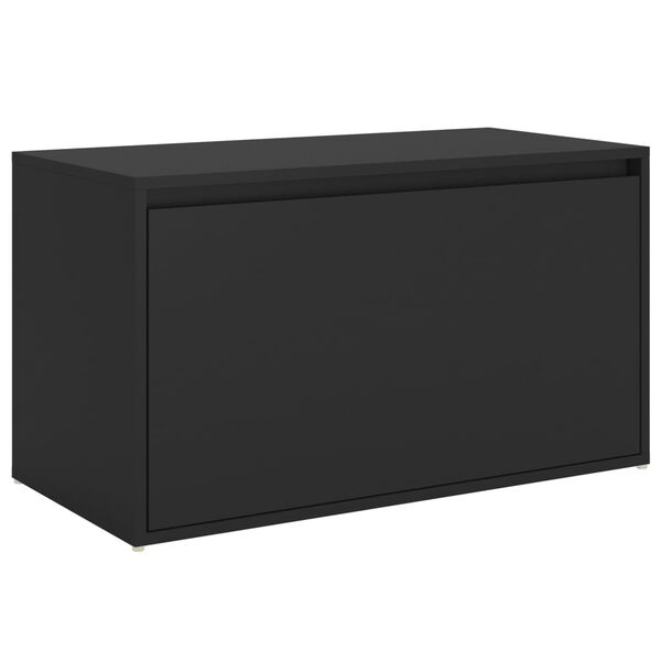 vidaXL Banco de pasillo de madera de ingenier&iacute;a negro 80x40x45 cm