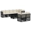 vidaXL Conjunto de sof&aacute;s de jard&iacute;n 8 uds. Negro rat&aacute;n sint&eacute;tico