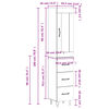 vidaXL Aparador de madera contrachapada roble ahumado 34,5x34x180 cm