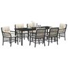 vidaXL Conjunto de Comedor de Jard&iacute;n 7 pcs Negro rat&aacute;n sint&eacute;tico