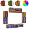 vidaXL Conjunto de mueble de TV Montaje en la pared 6 pcs Madera vieja