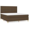 vidaXL Cama box spring con colch&oacute;n tela marr&oacute;n oscuro 180x200 cm