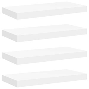 vidaXL Estantes flotantes de pared 4 uds blanco MDF 50x23x3,8 cm