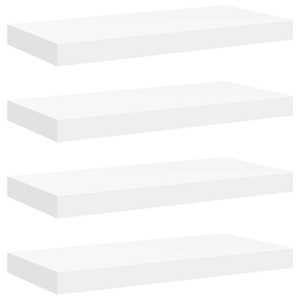 vidaXL Estantes flotantes de pared 4 uds blanco MDF 50x23x3,8 cm