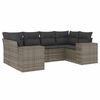 vidaXL Set de muebles de jard&iacute;n 6 pzas y cojines rat&aacute;n sint&eacute;tico gris
