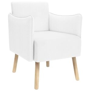 vidaXL Silla de acento Blanco Tela