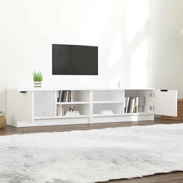 vidaXL Mueble para TV 2 pzas madera contrachapada blanco 80x35x36,5 cm