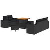 vidaXL Conjunto de sof&aacute; de jard&iacute;n 8 pcs Negro Rattan de Poli&eacute;ster