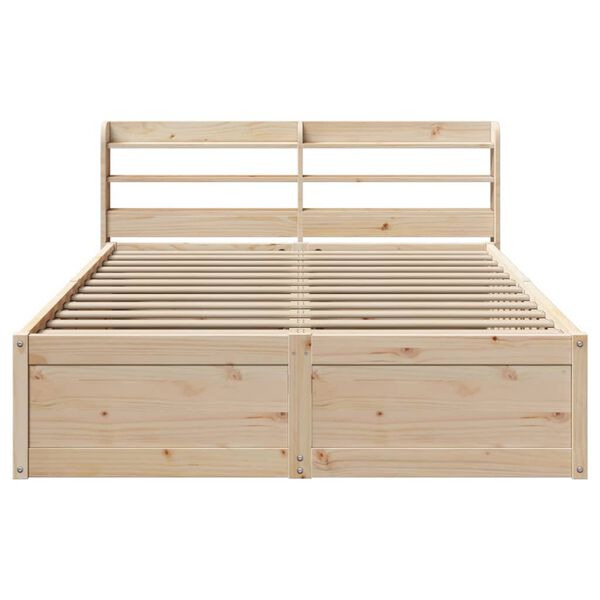 vidaXL Estructura de cama con cabecero madera maciza pino 140x200 cm