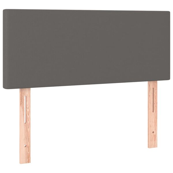 vidaXL Cabecero con LED cuero sintético gris 90x5x78/88 cm