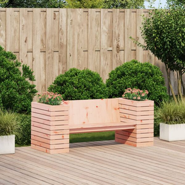 vidaXL Banco con jardineras madera maciza Douglas 167,5x60x65 cm