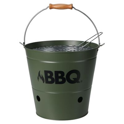 ProGarden Barbacoa de cubo BBQ verde oliva 26 cm