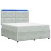 vidaXL Cama de muelles con LED y colch&oacute;n Gris Claro 180 x 200 cm