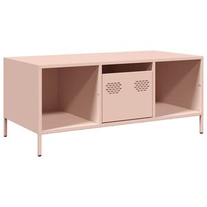 vidaXL Mesa de centro acero laminado en fr&iacute;o rosa 101,5x50x43,5 cm