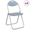 vidaXL Silla Plegable 8 pcs Gris 48 x 43,5 x 81 cm Cuero sint&eacute;tico