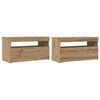 vidaXL Muebles TV con luces LED 2 uds madera ingenier&iacute;a roble artisan