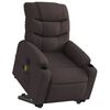 vidaXL Sill&oacute;n masaje el&eacute;ctrico reclinable elevable tela marr&oacute;n oscuro