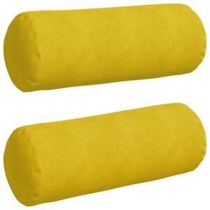 vidaXL Cojines Bolster 2 pcs Amarillo &Oslash; 25 x 70 cm Tela de pana