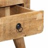 vidaXL Mesilla de noche 2 uds 40x32x46 cm madera mango rugosa