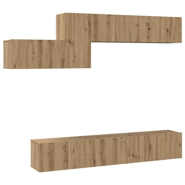 vidaXL Conjunto de mueble de TV 7 pcs Roble artisan 60 x 30 x 30 cm