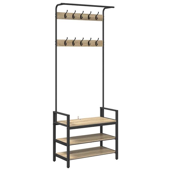 vidaXL Perchero Roble Sonoma 75 x 34 x 184 cm Madera de ingenier&iacute;a