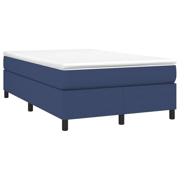 vidaXL Cama box spring con colch&oacute;n tela azul 120x190 cm