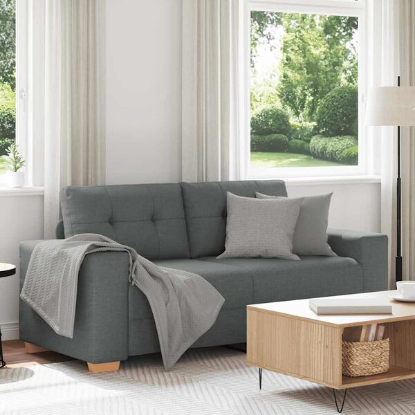 vidaXL Sof&aacute; Loveseat gris oscuro 140 cm de tela