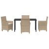 vidaXL Conjunto de Comedor de Jard&iacute;n 5 pcs Beige rat&aacute;n sint&eacute;tico