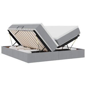 vidaXL Cama con almacenamiento y colch&oacute;n Gris Claro 180 x 200 cm