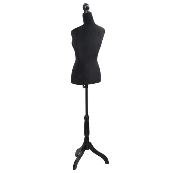 vidaXL Maniqu&iacute; de busto de mujer de modista negro