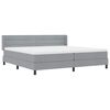 vidaXL Cama tipo Box Spring Gris Claro 200 x 200 cm Poli&eacute;ster