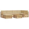 vidaXL Conjunto de sof&aacute;s de exterior 7 uds. y Beige
