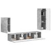 vidaXL Conjunto de mueble de TV 4 pcs Gris Concreto