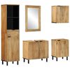 vidaXL Conjunto de muebles de ba&ntilde;o 5 piezas madera maciza mango marr&oacute;n