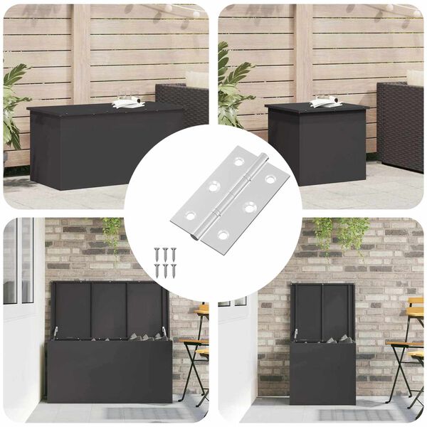 vidaXL Bisagra Liso 12 pcs Plateado 58 x 35 x 1 mm Acero